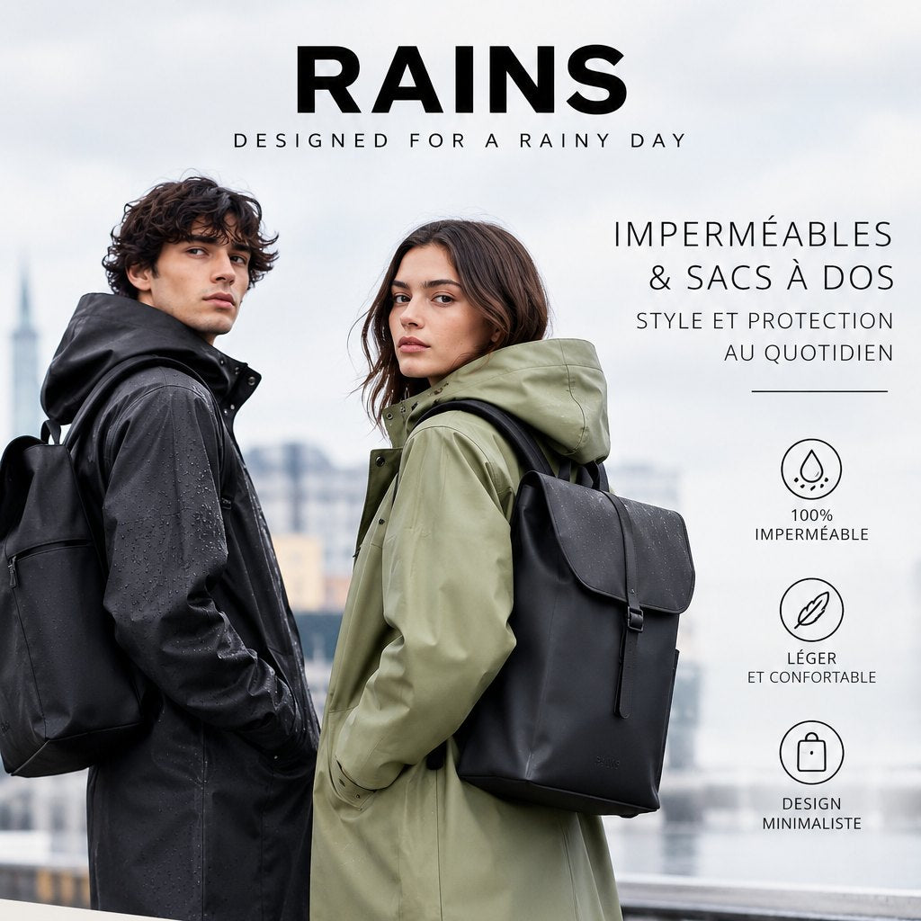 Arrivage Rains : imperméables et sacs à dos femme et homme