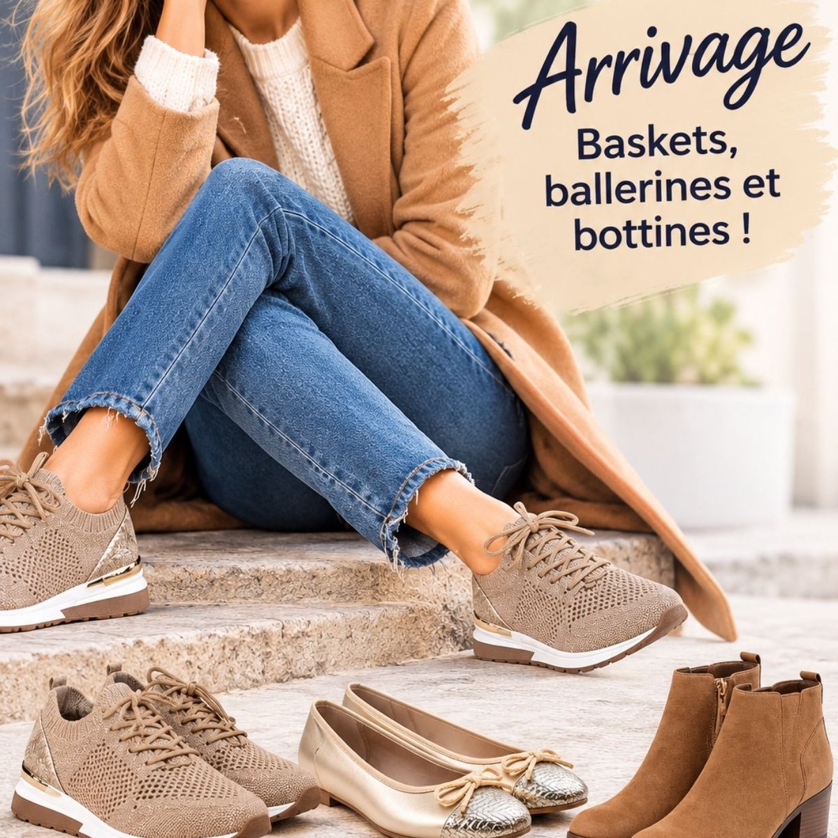 Arrivage Reqins : baskets, ballerines et bottines femme